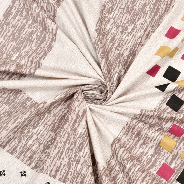 Brown_Cotton_Geometric_Bloom_Double_Bedsheet_With_Pillow_Cover_70X100_Cm